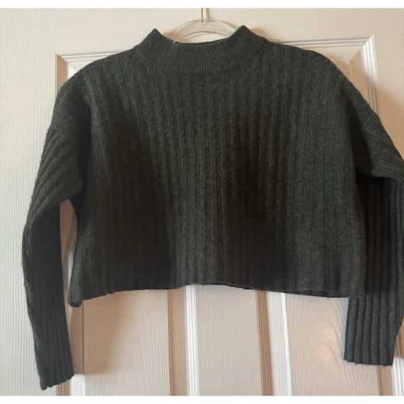 Madewell Sweaters - Madewell Women’s Mock Neck Crop Green Sweater Size XXL